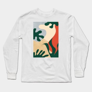 Scandi Botanical Minimalist Wall Art Print, Minimal Modern Art Long Sleeve T-Shirt